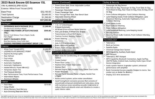 Used 2023 Buick Encore GX Essence w/ Experience Buick Package AWD/4WD image 14