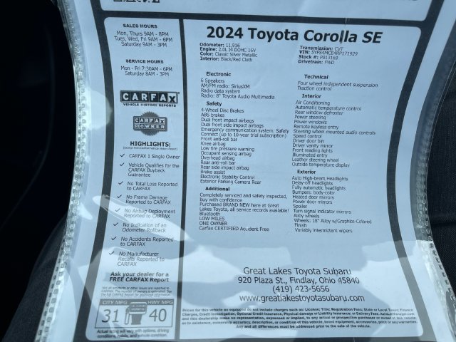 Used 2024 Toyota Corolla SE FWD image 27