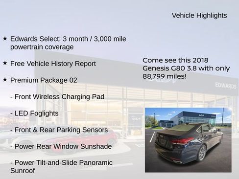 Used 2018 Genesis G80 3.8 w/ Option Group 03 AWD/4WD image 8