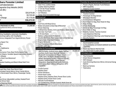 Certified 2022 Subaru Forester Limited w/ Popular Package #3 image 40