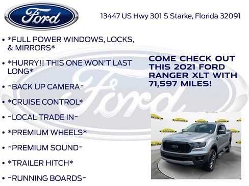 Used 2021 Ford Ranger XLT w/ Equipment Group 301A Mid RWD image 12