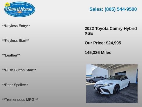 Used 2022 Toyota Camry XSE FWD image 7
