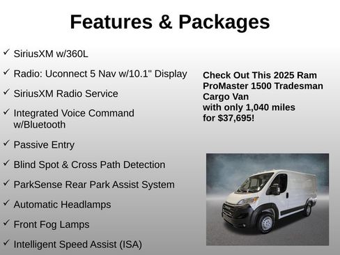 Used 2025 RAM ProMaster 1500 w/ Premium Convenience Group FWD image 9