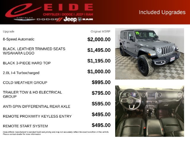 Used 2019 Jeep Wrangler Unlimited Sahara w/ Cold Weather Group AWD/4WD image 13