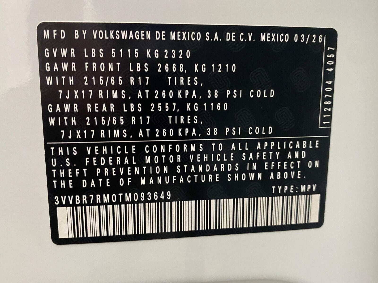 Certified 2026 Volkswagen Tiguan S AWD/4WD image 28