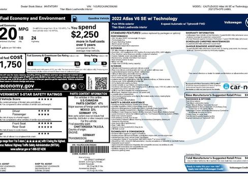 Used 2022 Volkswagen Atlas SE w/ Panoramic Sunroof Package image 3