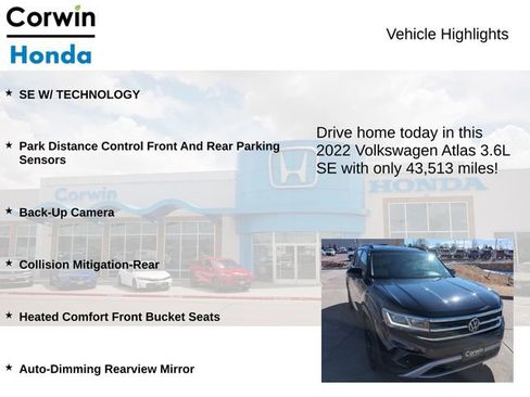 Used 2022 Volkswagen Atlas SE image 6