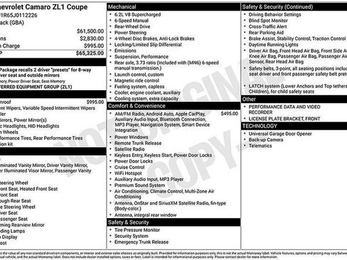 Used 2018 Chevrolet Camaro ZL1 image 8