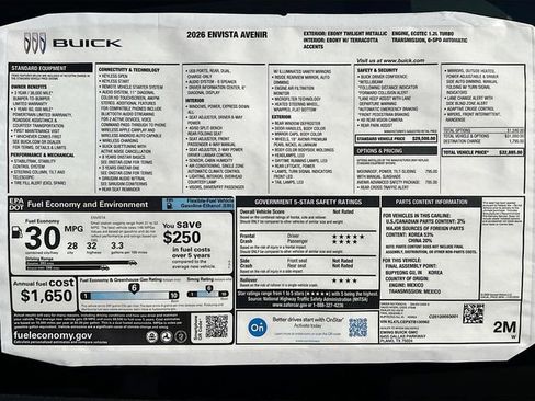 New 2026 Buick Envista Avenir image 21