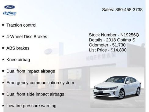 Used 2018 Kia Optima S w/ Panoramic Sunroof Package FWD image 15