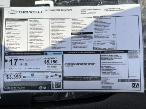 Used 2013 Chevrolet Corvette ZR1 w/ 3ZR Preferred Equipment Group RWD image 50