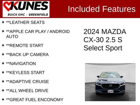 Used 2024 MAZDA CX-30 AWD 2.5 S w/ Select Sport Pkg image 2