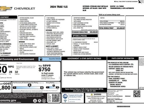 Used 2024 Chevrolet Trax LS w/ LS Convenience Package FWD image 4
