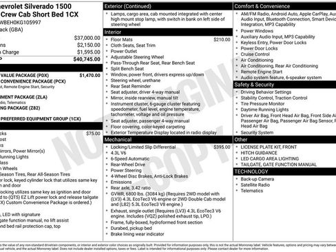 Used 2019 Chevrolet Silverado 1500 Custom w/ Custom Value Package RWD image 36
