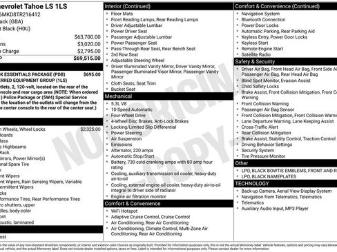 New 2026 Chevrolet Tahoe LS w/ LPO, Dark Essentials Package image 26