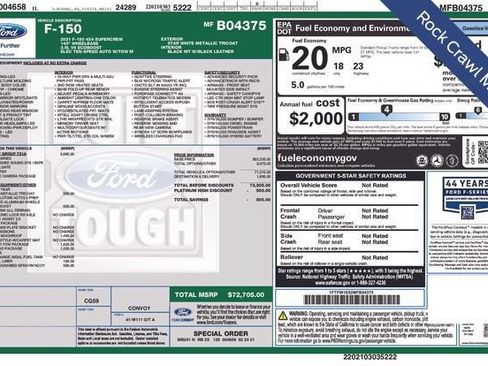 Used 2021 Ford F150 Platinum w/ Equipment Group 701A High AWD/4WD image 24