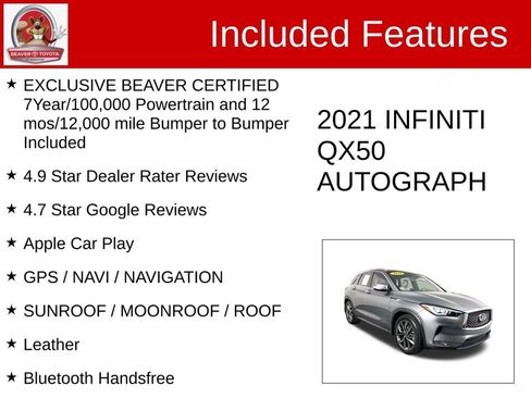 Used 2021 INFINITI QX50 Autograph w/ Premium White Leather Package image 4