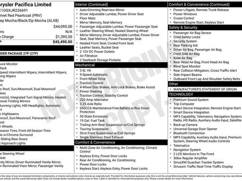 Used 2018 Chrysler Pacifica Limited FWD image 1