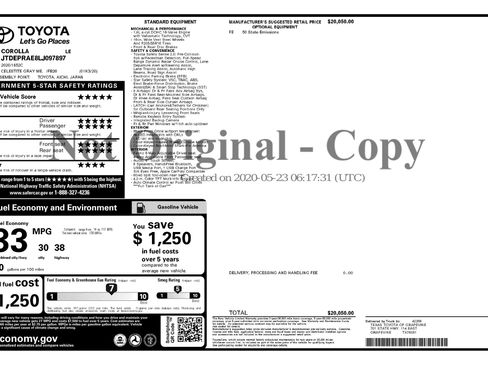 Used 2020 Toyota Corolla LE image 3