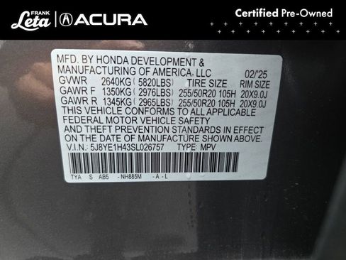 Used 2025 Acura MDX w/ Technology Package image 35