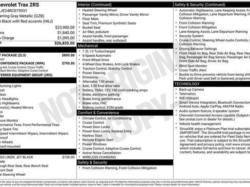 Used 2024 Chevrolet Trax RS w/ Sunroof Package FWD image 7