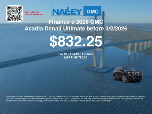 New 2026 GMC Acadia Denali Ultimate w/ LPO, Floor Liner Package image 7