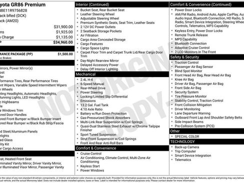 Used 2024 Toyota GR86 Premium w/ Performance Package RWD image 32