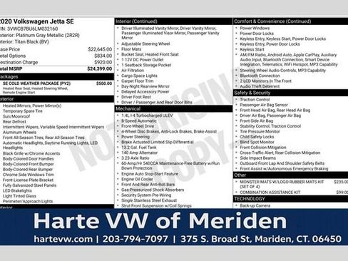 Used 2020 Volkswagen Jetta SE w/ SE Cold Weather Package image 1