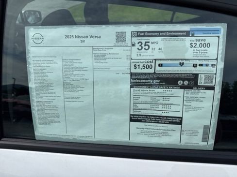 New 2025 Nissan Versa SV w/ Trunk Package image 33