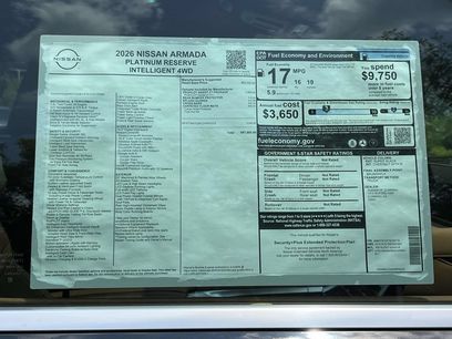 New 2026 Nissan Armada Platinum Reserve
