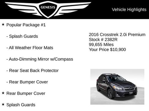 Used 2016 Subaru Crosstrek 2.0i Premium w/ Popular Package #1 AWD/4WD image 5