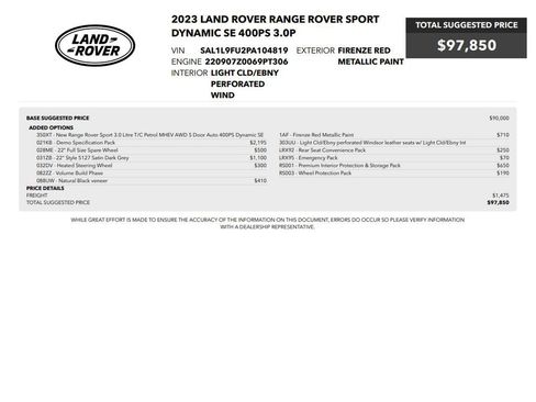 Used 2023 Land Rover Range Rover Sport SE Dynamic image 12