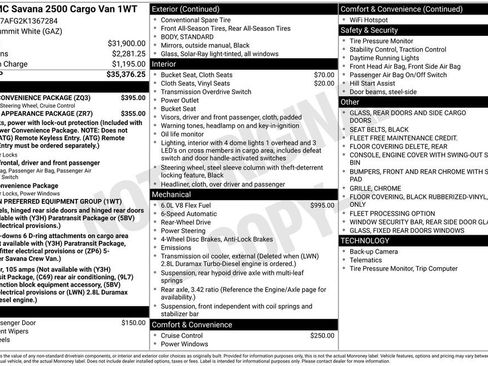 Used 2019 GMC Savana 2500 w/ Driver Convenience Package RWD image 16