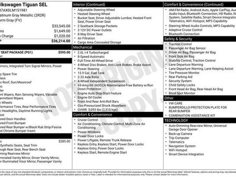 Used 2020 Volkswagen Tiguan SEL w/ 3rd Row Seat Package image 14