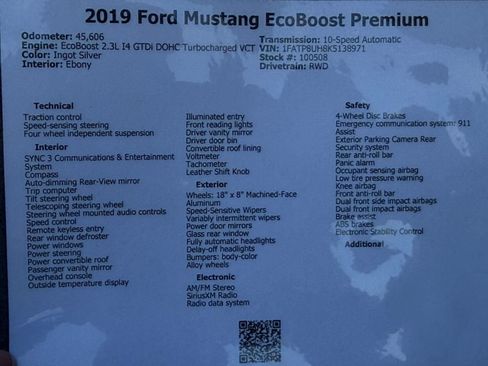 Used 2019 Ford Mustang Premium RWD image 49