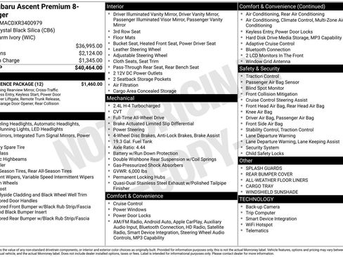 Used 2024 Subaru Ascent Premium w/ Convenience Package AWD/4WD image 31