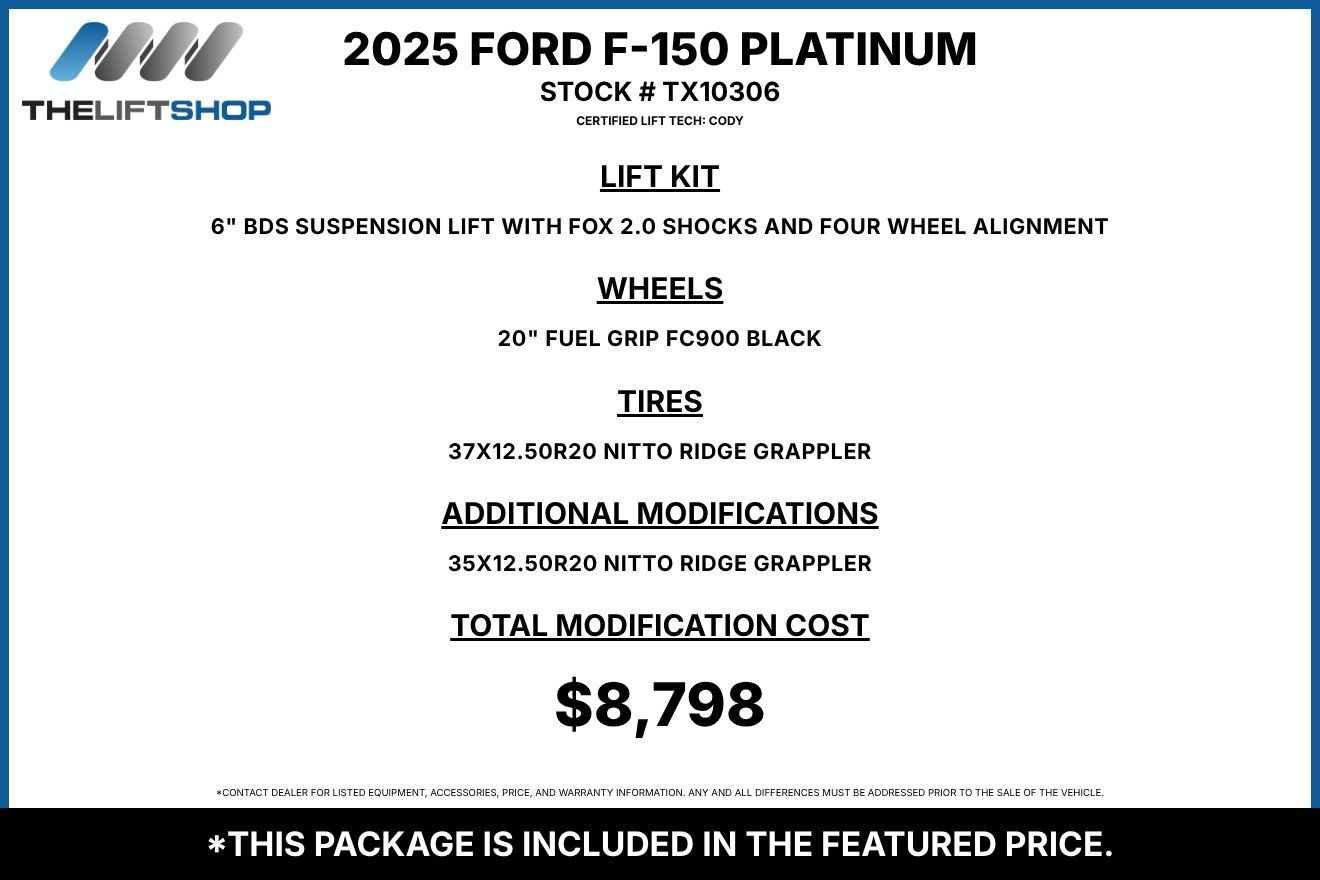 Used 2025 Ford F150 Platinum w/ Equipment Group 702A High AWD/4WD image 2