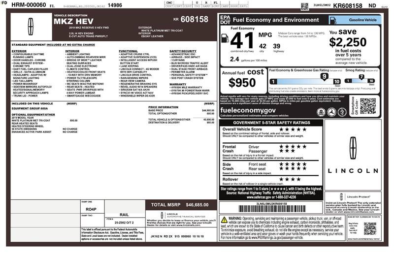Used 2019 Lincoln MKZ Reserve FWD image 2