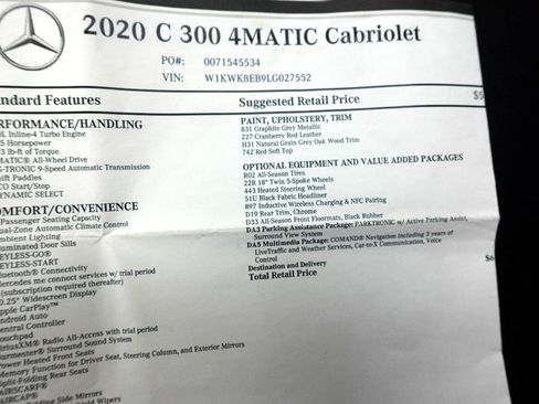 Used 2020 Mercedes-Benz C 300 4MATIC Cabriolet w/ Multimedia Package image 25