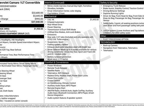 Used 2017 Chevrolet Camaro LT w/ RS Package image 33