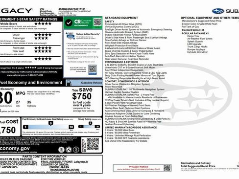 Used 2025 Subaru Legacy Limited w/ Popular Package #2 image 4