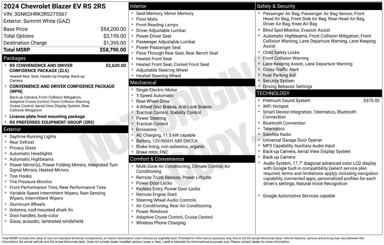 Used 2024 Chevrolet Blazer EV RS RWD image 26