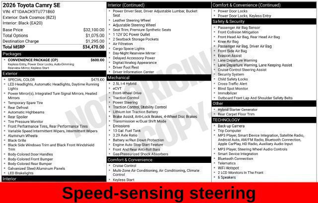 Used 2026 Toyota Camry SE w/ Convenience Package FWD image 30