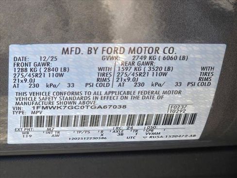 New 2026 Ford Explorer ST w/ Sun And Sound Package RWD image 18