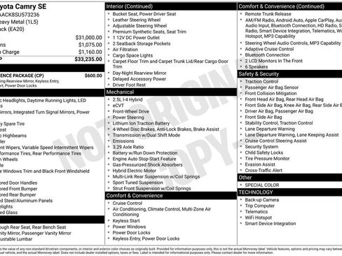 Used 2025 Toyota Camry SE w/ Convenience Package FWD image 37