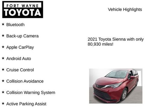 Used 2021 Toyota Sienna LE w/ LE Plus Package image 7