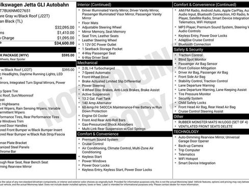 Used 2022 Volkswagen Jetta GLI Autobahn w/ GLI Black Package image 36