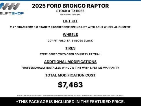 Used 2025 Ford Bronco Raptor AWD/4WD image 1