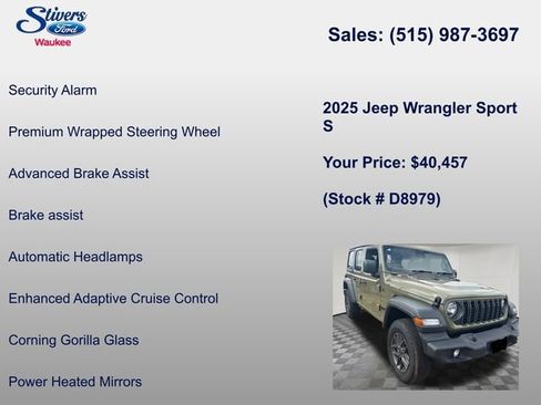 Used 2025 Jeep Wrangler Sport S AWD/4WD image 13