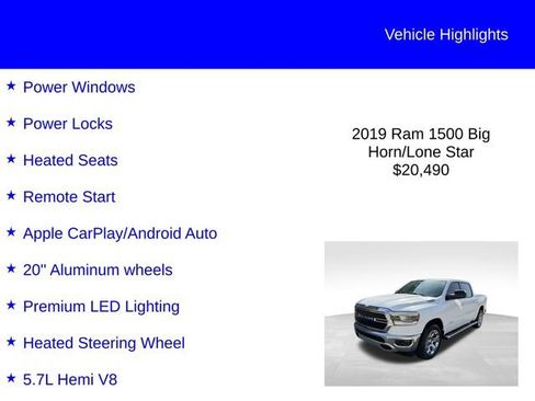 Used 2019 RAM 1500 Big Horn AWD/4WD image 2